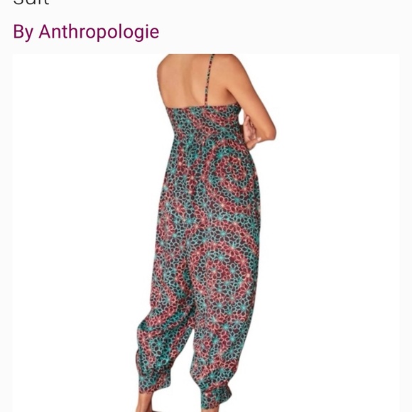 Anthropologie Burgundy Floral Romper - Picture 3 of 4